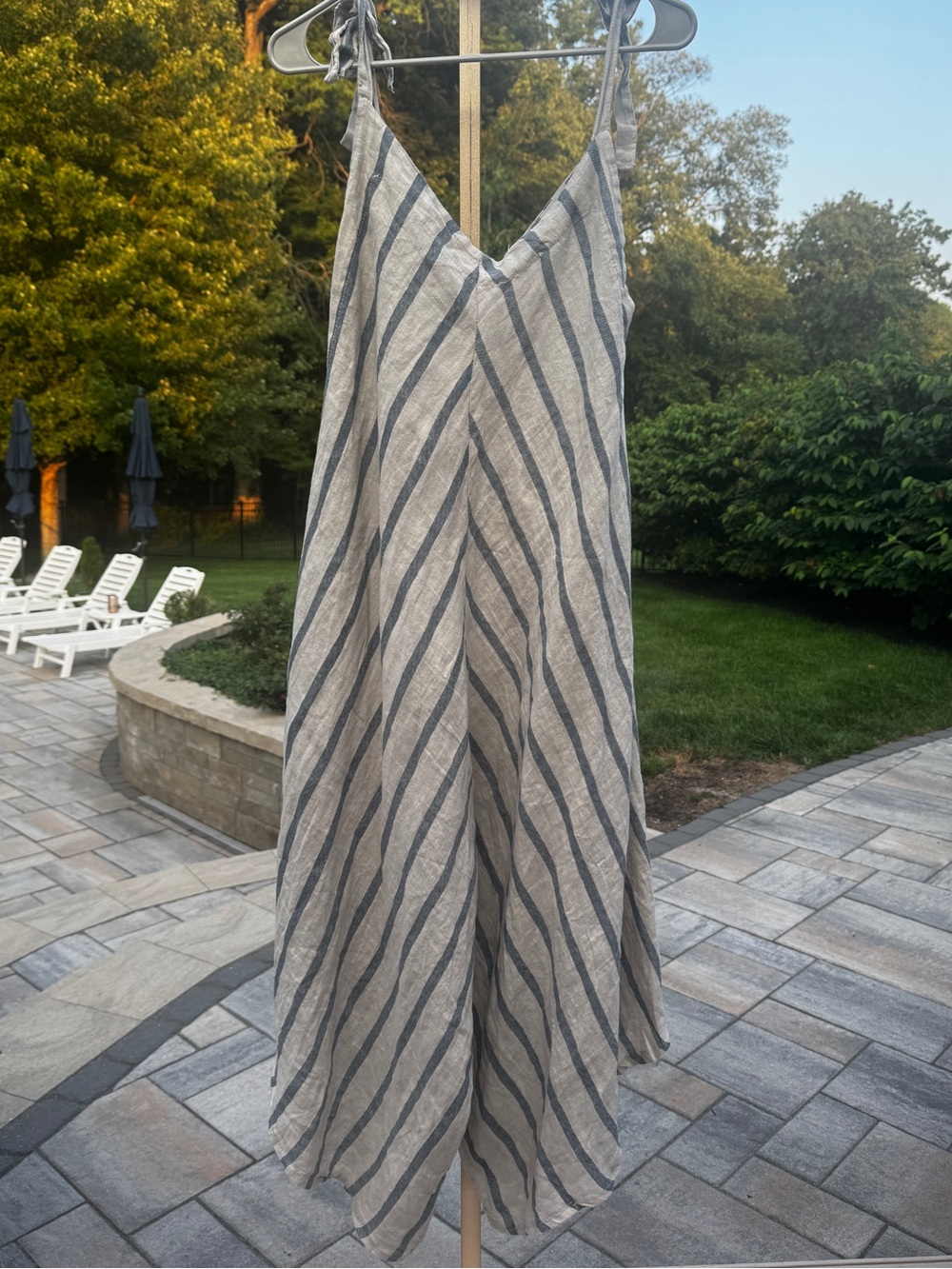 Nwt Vasna Boho Linen Jumpsuit Women Harem Aysmmetric Made Italy Wide Leg L Xg Os
